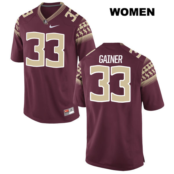 Women's NCAA Nike Florida State Seminoles #33 Amari Gainer College Red Stitched Authentic Football Jersey IFA0069AP